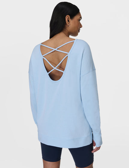 Sweaty Betty After Class Cross Back Sweatshirt - Breeze Blueimages3- The Sports Edit