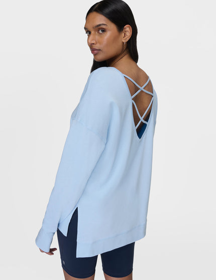 Sweaty Betty After Class Cross Back Sweatshirt - Breeze Blueimages1- The Sports Edit