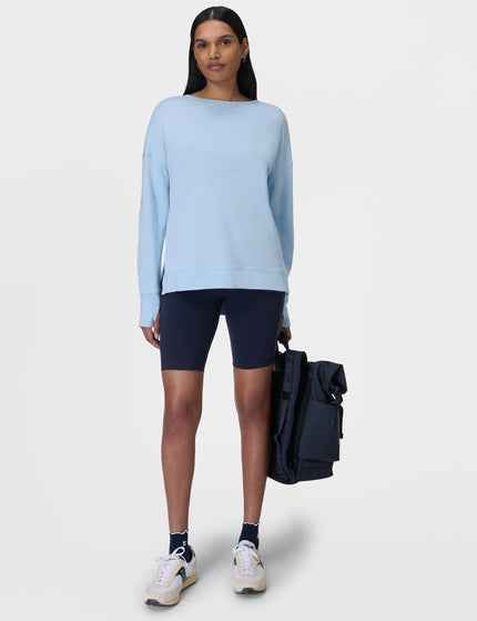 Sweaty Betty After Class Cross Back Sweatshirt - Breeze Blueimages5- The Sports Edit