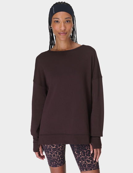 Sweaty Betty After Class Cross Back Sweatshirt - Sable Brownimages2- The Sports Edit