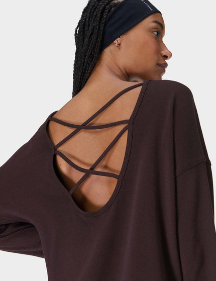 Sweaty Betty After Class Cross Back Sweatshirt - Sable Brownimages3- The Sports Edit