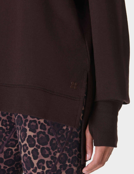 Sweaty Betty After Class Cross Back Sweatshirt - Sable Brownimages5- The Sports Edit