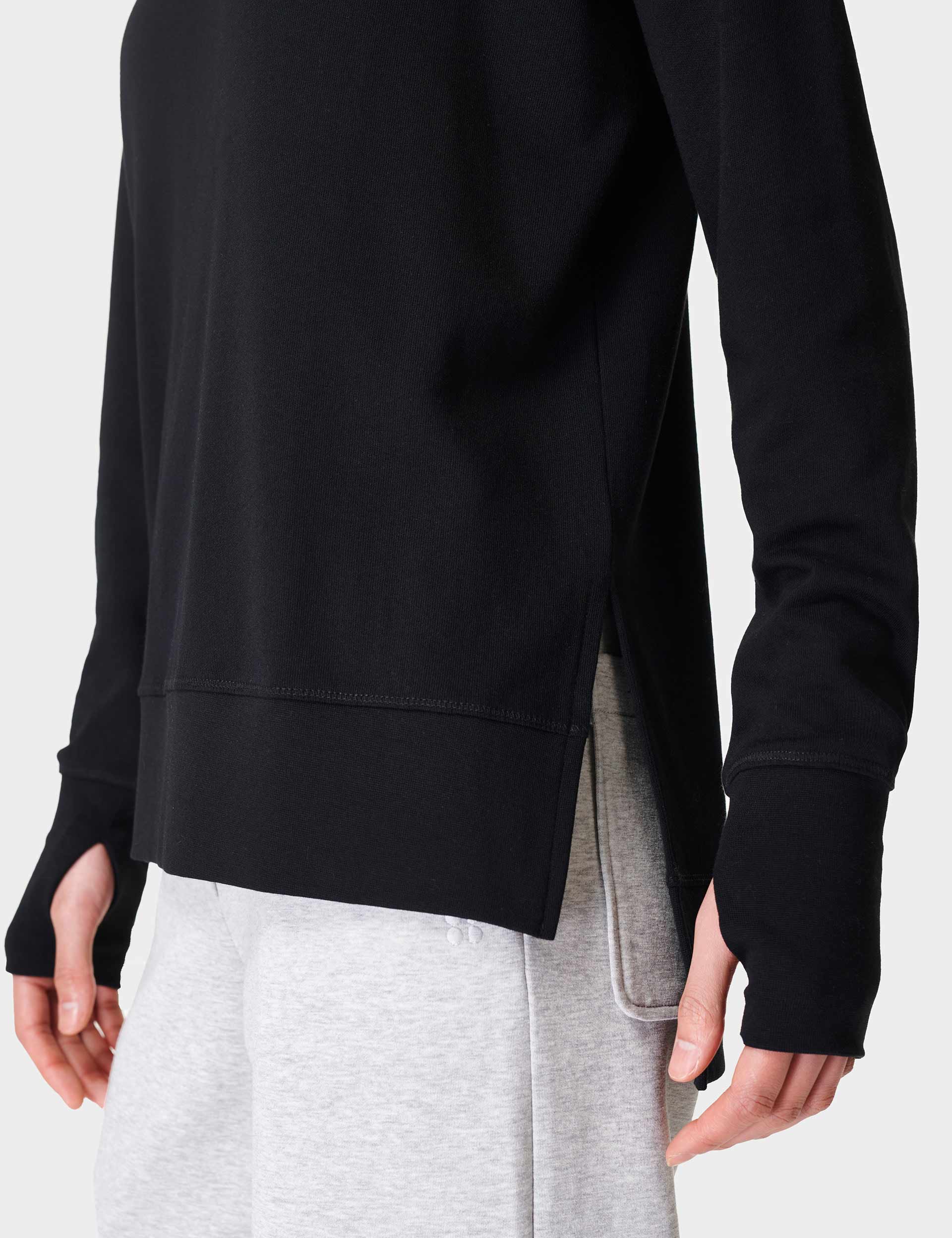 SWEATY BETTY After Class Longline Jumper in Peaceful Green