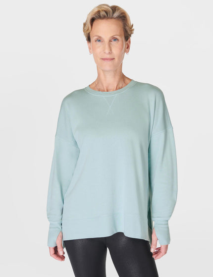 Sweaty Betty After Class Longline Sweatshirt - Muted Teal Blueimages1- The Sports Edit