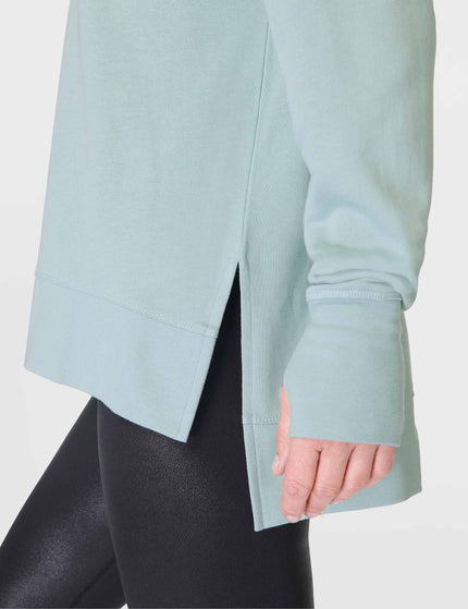 Sweaty Betty After Class Longline Sweatshirt - Muted Teal Blueimages4- The Sports Edit