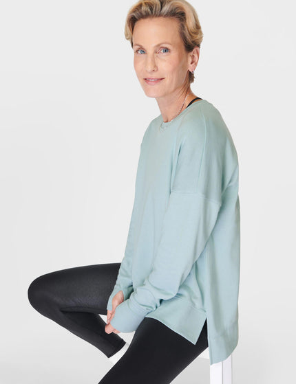 Sweaty Betty After Class Longline Sweatshirt - Muted Teal Blueimages5- The Sports Edit