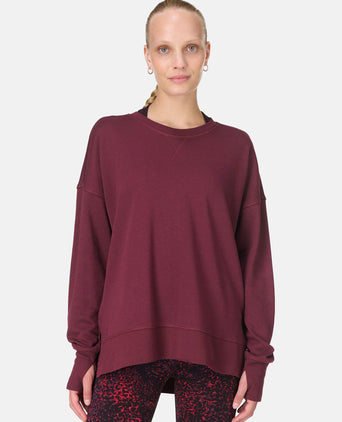 After Class Longline Sweatshirt - Garnet Red