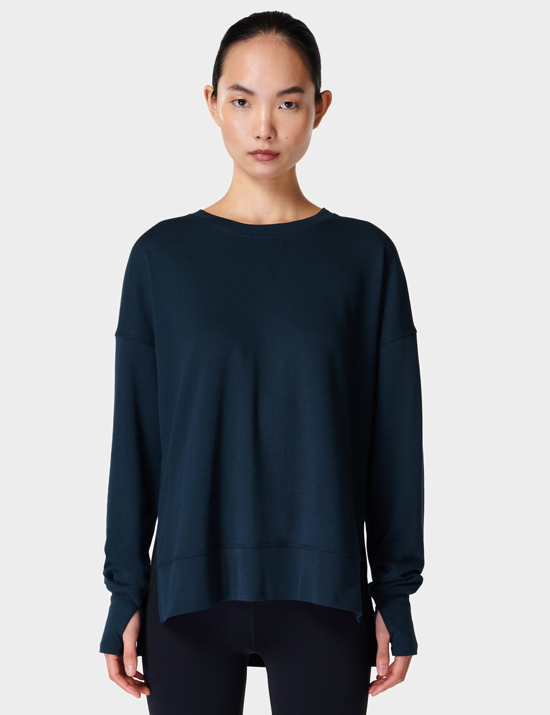 After Class Longline Sweatshirt Navy Blue