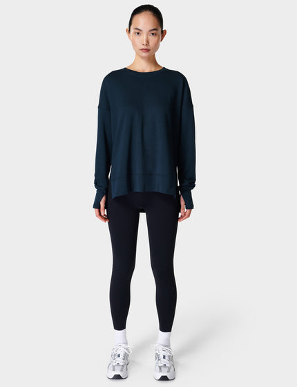 Sweaty Betty After Class Longline Sweatshirt - Navy Blueimages3- The Sports Edit