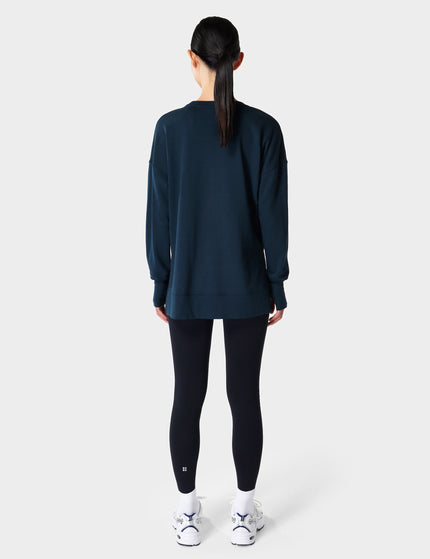 Sweaty Betty After Class Longline Sweatshirt - Navy Blueimages4- The Sports Edit