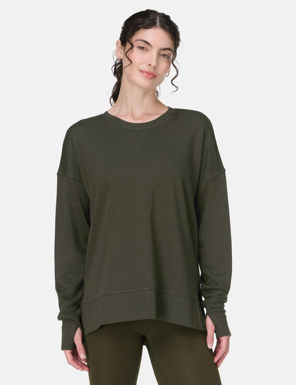 Sweaty Betty After Class Longline Sweatshirt - Nori Greenimages1- The Sports Edit