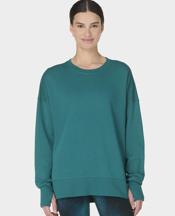 After Class Longline Sweatshirt - Petrol Green