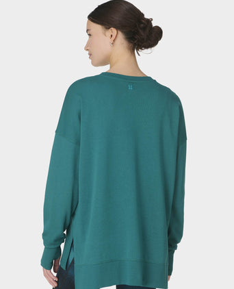 After Class Longline Sweatshirt - Petrol Green