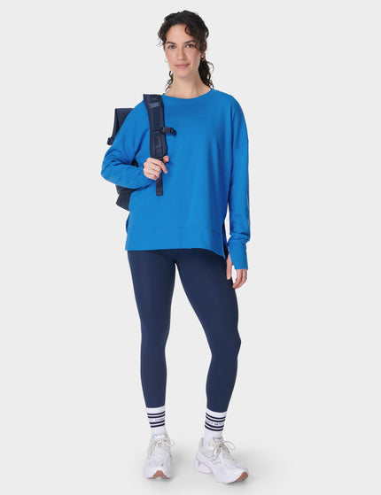 Sweaty Betty After Class Longline Sweatshirt - Tidal Blueimages6- The Sports Edit