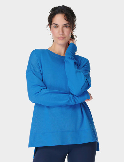 Sweaty Betty After Class Longline Sweatshirt - Tidal Blueimages5- The Sports Edit