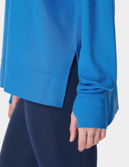 Sweaty Betty After Class Longline Sweatshirt - Tidal Blueimages3- The Sports Edit