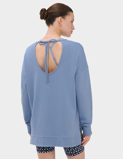 Sweaty Betty After Class Open Back Tie Sweatshirt - Faded Blueimages2- The Sports Edit