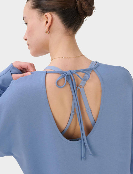 Sweaty Betty After Class Open Back Tie Sweatshirt - Faded Blueimages3- The Sports Edit