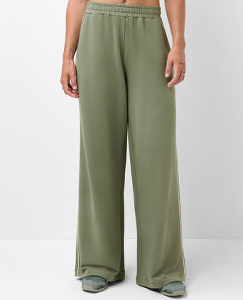 After Class Piped Wide Leg Trouser - Bracken Green