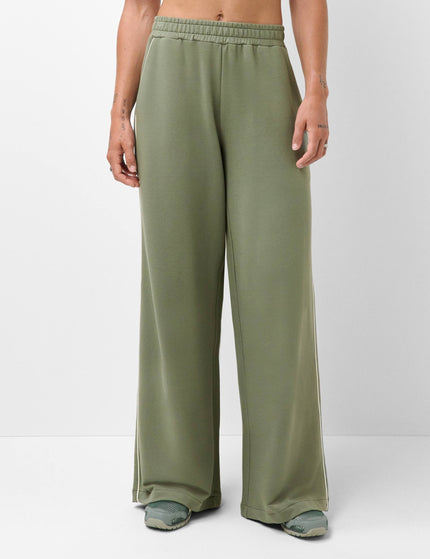 Sweaty Betty After Class Piped Wide Leg Trouser - Bracken Greenimages1- The Sports Edit