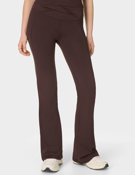 Sweaty Betty All Day 32" Soft Twist Flare Trouser - Sable Brownimages1- The Sports Edit