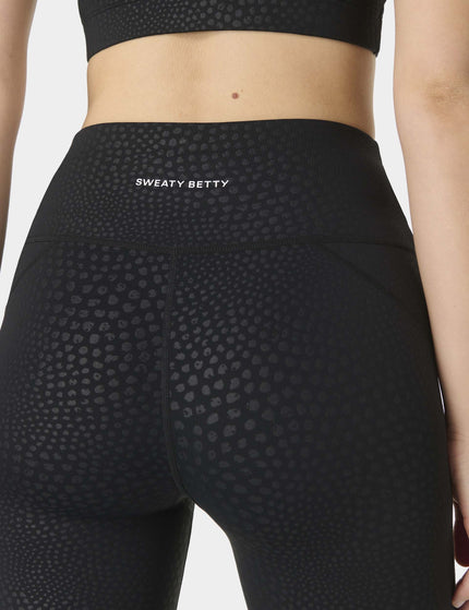 Sweaty Betty All Day 7/8 Leggings - Black Reptile Emboss Printimages4- The Sports Edit