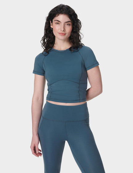 Sweaty Betty All Day Cropped T-Shirt - Subdued Blueimages1- The Sports Edit