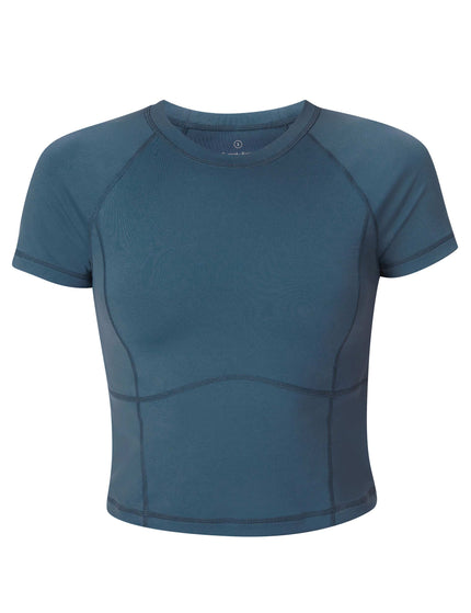 Sweaty Betty All Day Cropped T-Shirt - Subdued Blueimages6- The Sports Edit