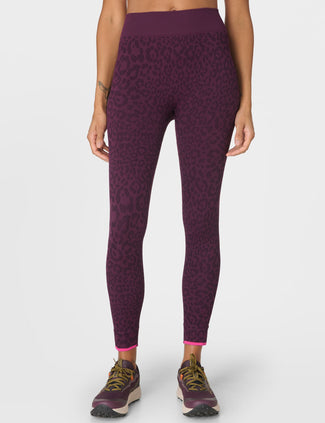 Animal Base Layer Legging - Purple Leo Jacquard