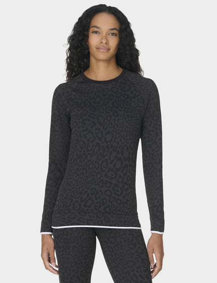 Sweaty Betty Animal Crew Neck Base Layer Top - Grey Leo Jacquardimages1- The Sports Edit