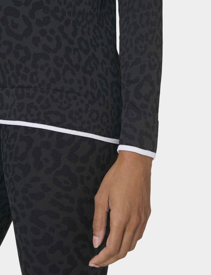 Sweaty Betty Animal Crew Neck Base Layer Top - Grey Leo Jacquardimages4- The Sports Edit