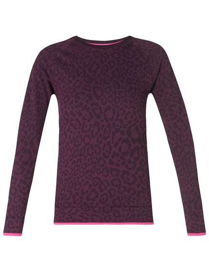 Sweaty Betty Animal Crew Neck Base Layer Top - Purple Leo Jacquardimages8- The Sports Edit