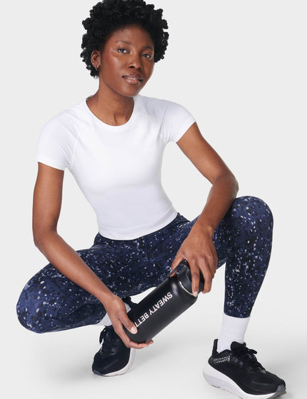 Sweaty Betty Athlete Crop Seamless Gym T-Shirt - Whiteimages5- The Sports Edit