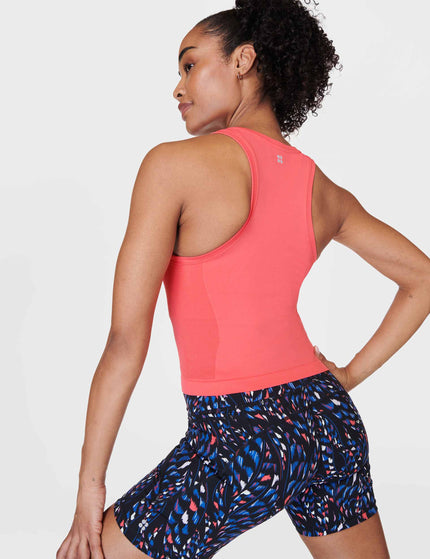 Sweaty Betty Athlete Crop Seamless Gym Vest - Coral Pinkimages2- The Sports Edit