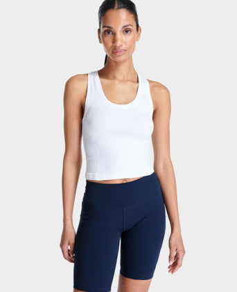 Athlete Crop Seamless Gym Vest - White