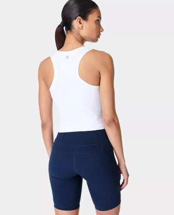 Athlete Crop Seamless Gym Vest - White