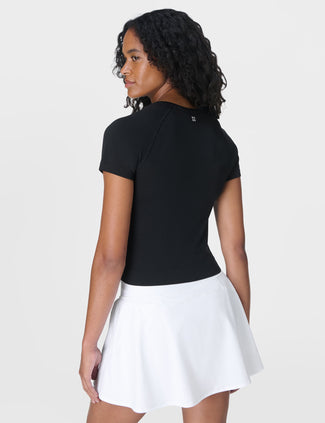 Athlete Crop Seamless Workout T-Shirt - Black