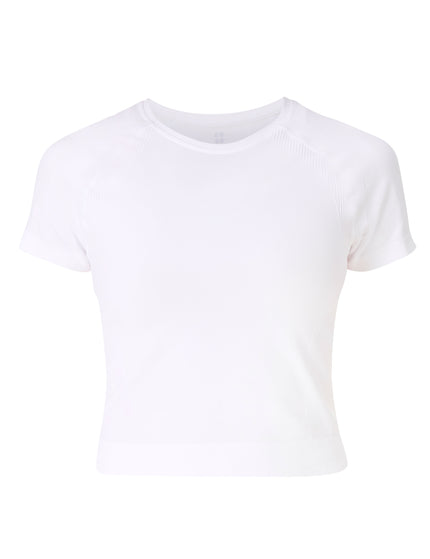 Sweaty Betty Athlete Crop Seamless Workout T-Shirt - Whiteimages6- The Sports Edit