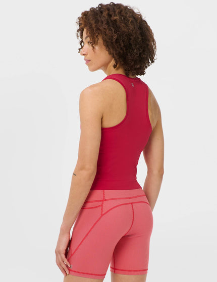 Sweaty Betty Athlete Crop Seamless Workout Vest - Crimson Redimages2- The Sports Edit