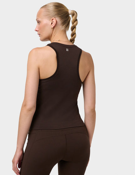 Sweaty Betty Athlete Crop Seamless Workout Vest - Espresso Brownimages2- The Sports Edit