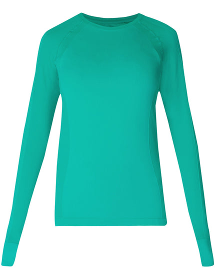 Sweaty Betty Athlete Seamless Gym Long Sleeve Top - Gem Greenimages8- The Sports Edit