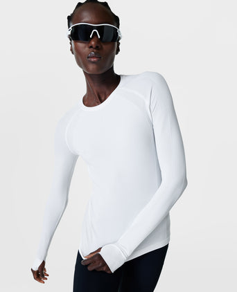 Athlete Seamless Workout Long Sleeve Top - White