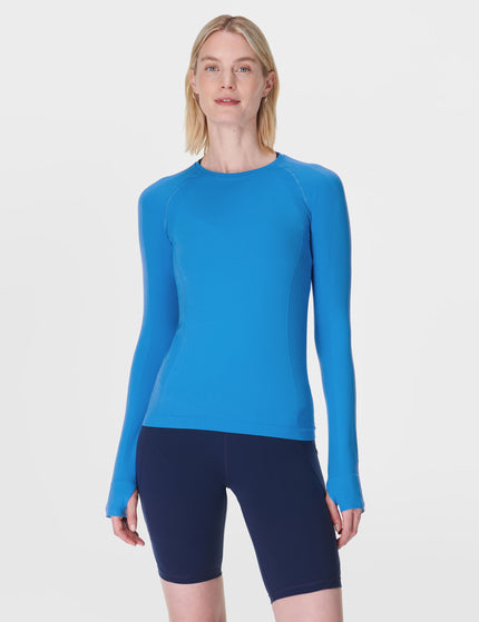 Sweaty Betty Athlete Seamless Gym Long Sleeve Top - Tidal Blueimages1- The Sports Edit