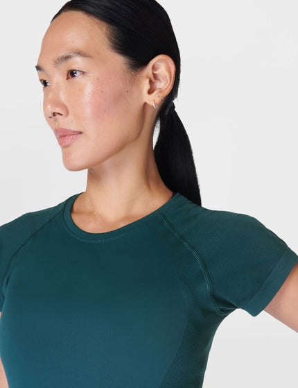 Sweaty Betty Athlete Seamless Gym T-Shirt - Deep Greenimages3- The Sports Edit