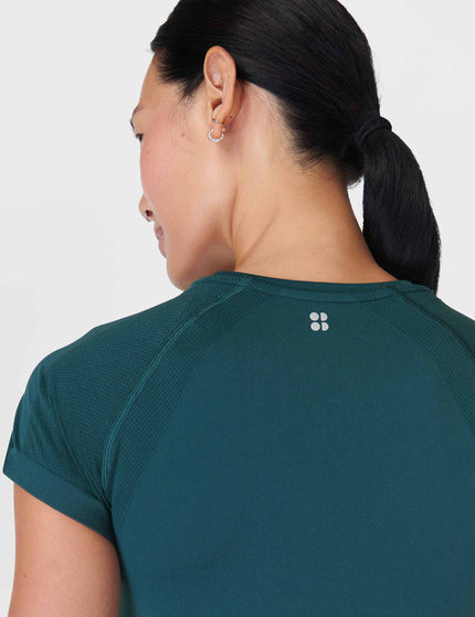 Sweaty Betty Athlete Seamless Gym T-Shirt - Deep Greenimages4- The Sports Edit