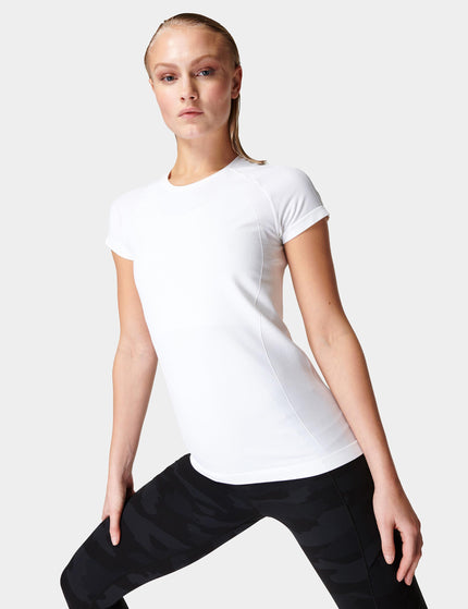 Sweaty Betty Athlete Seamless Gym T-Shirt - Whiteimages1- The Sports Edit