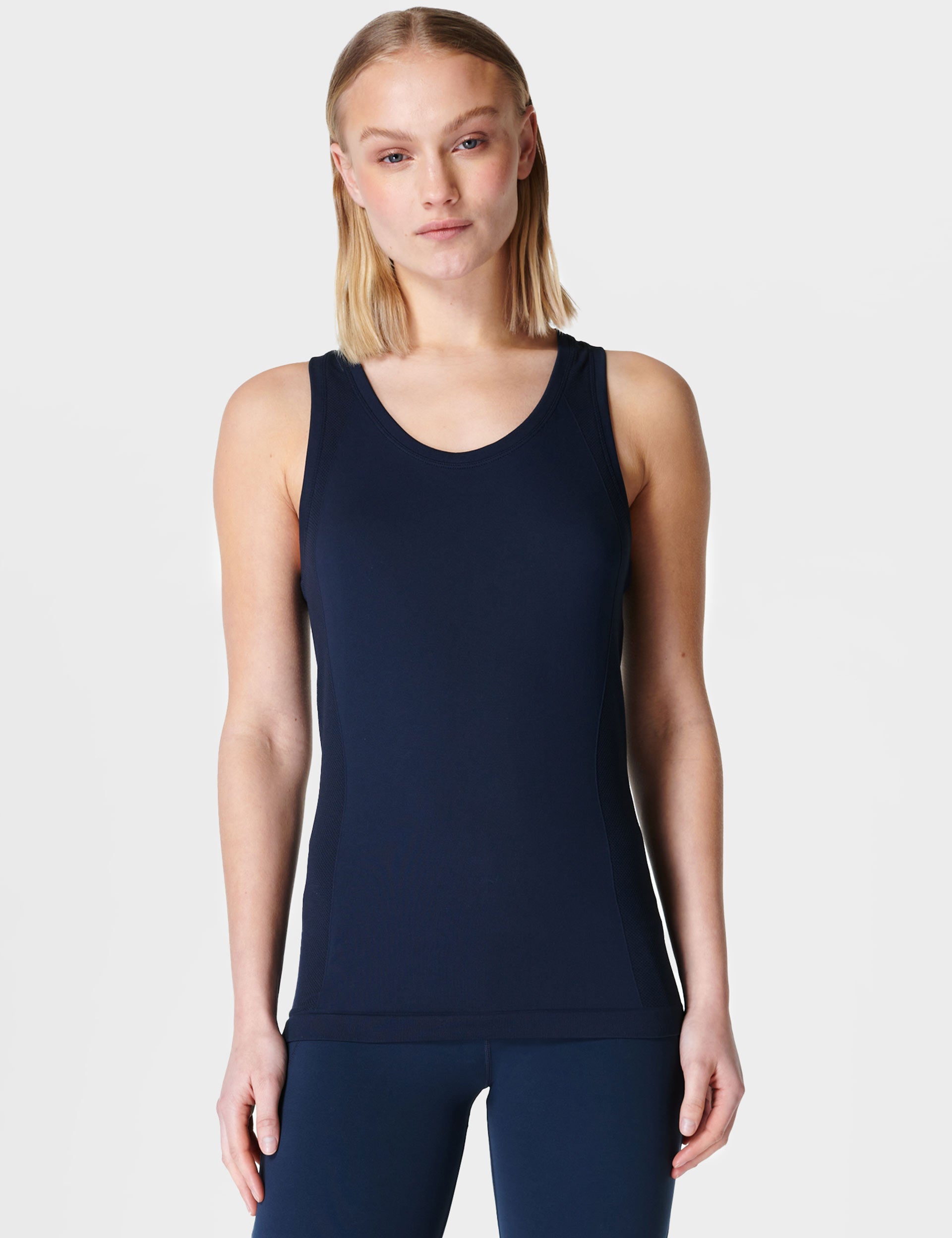 Athlete Seamless Gym Vest Navy Blue