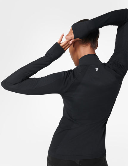 Sweaty Betty Athlete Seamless Half Zip Long Sleeve Top - Blackimages3- The Sports Edit