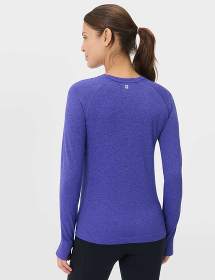 Sweaty Betty Athlete Seamless Workout Long Sleeve Top - Aura Blue/Rich Blue Marlimages2- The Sports Edit