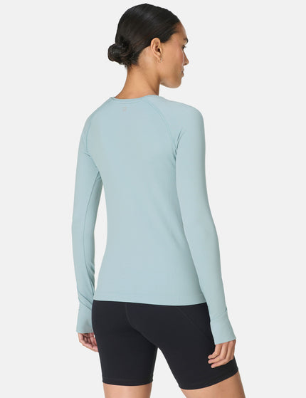 Sweaty Betty Athlete Seamless Workout Long Sleeve Top - Vapour Blueimages3- The Sports Edit